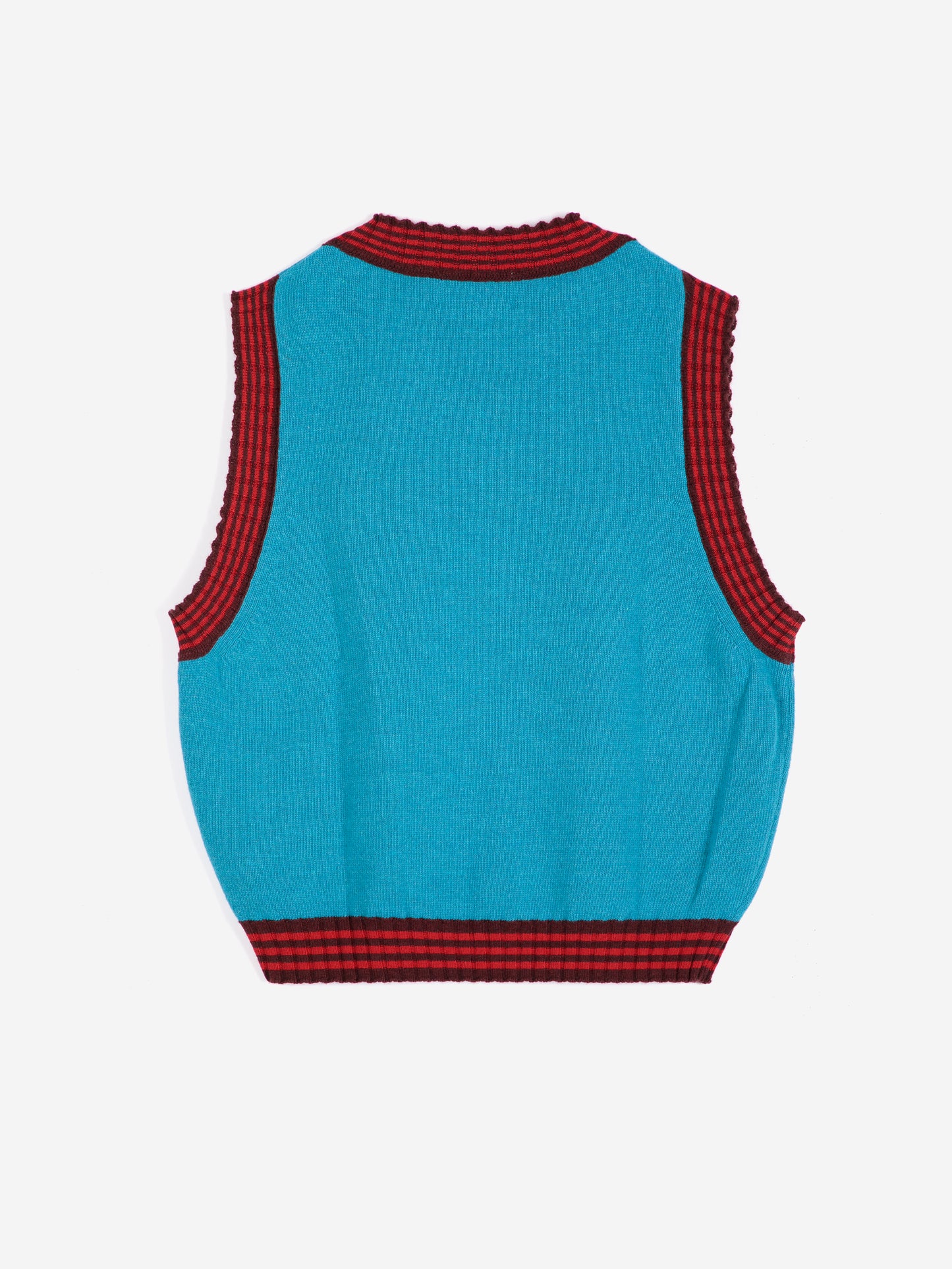 Striped knitted wool blend vest