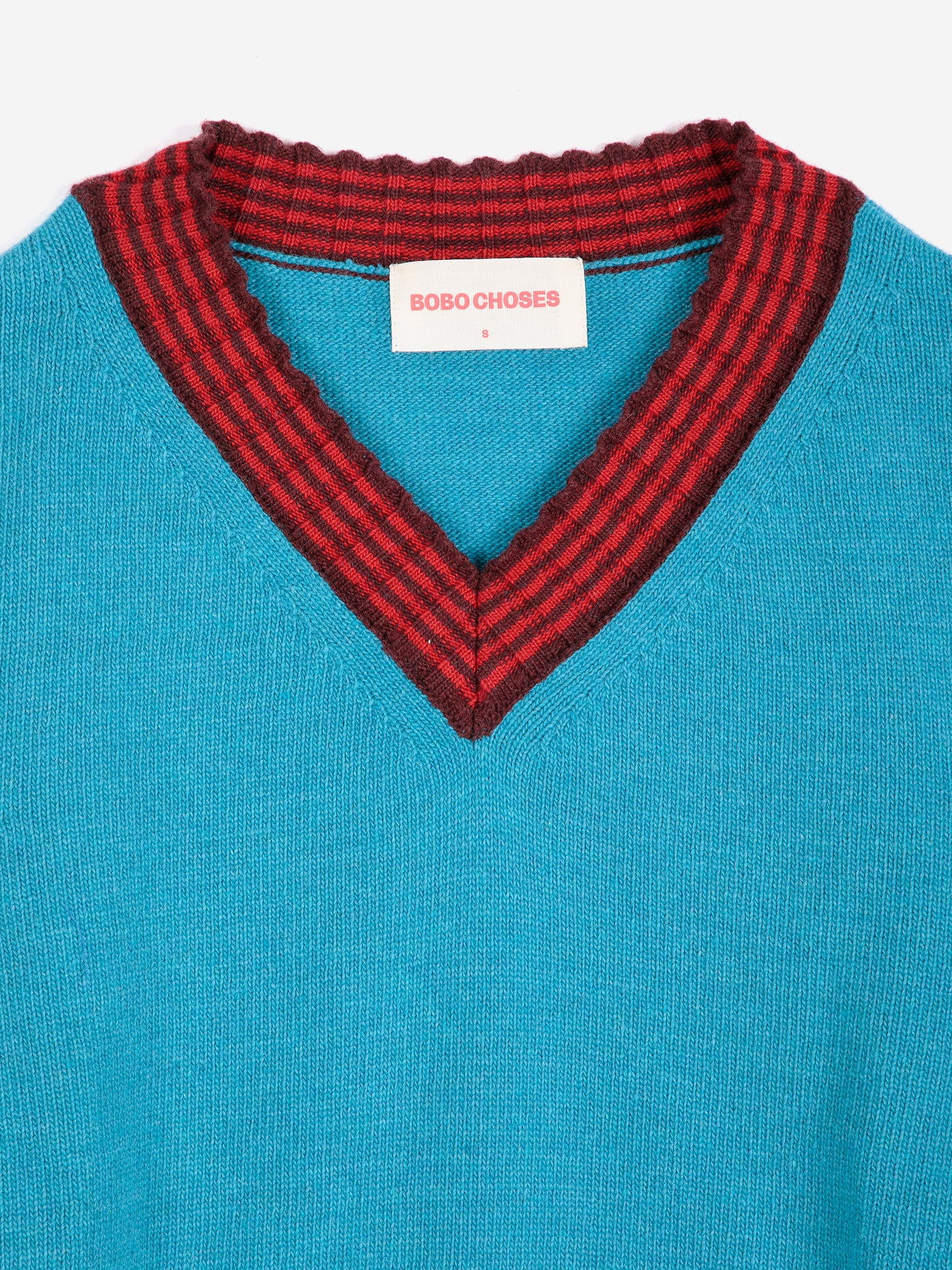Striped knitted wool blend vest