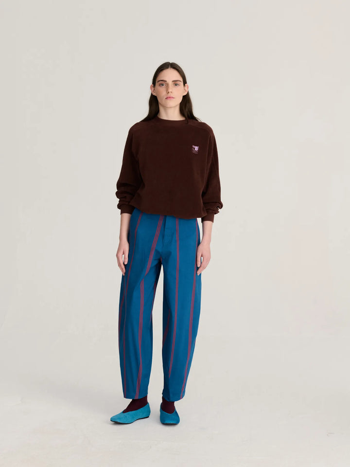 Triple Stripes all over cotton barrel pants