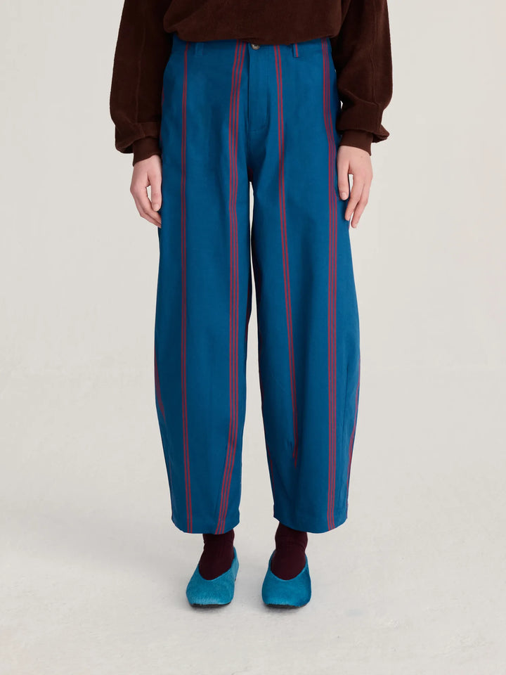 Triple Stripes all over cotton barrel pants