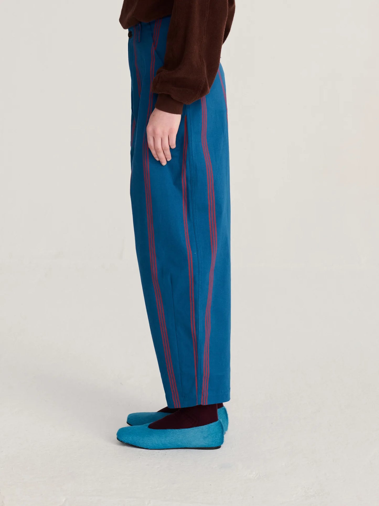 Triple Stripes all over cotton barrel pants