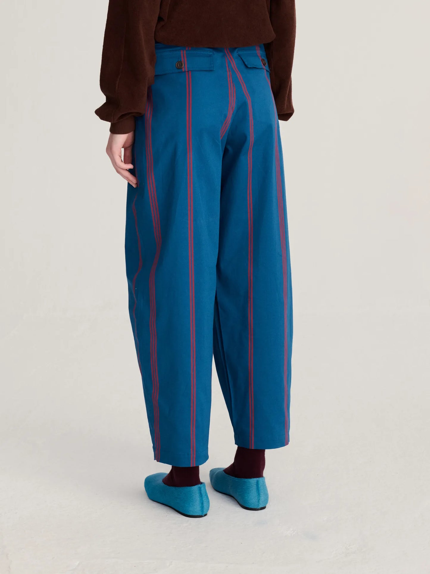 Triple Stripes all over cotton barrel pants