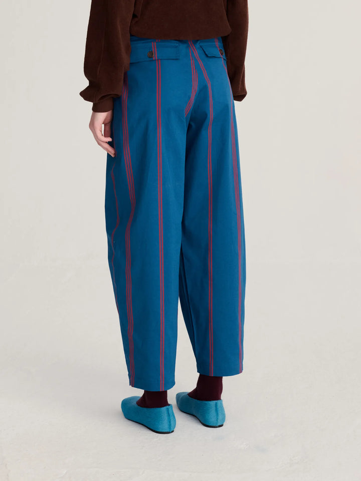 Triple Stripes all over cotton barrel pants