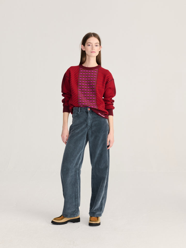 Corduroy barrel trousers