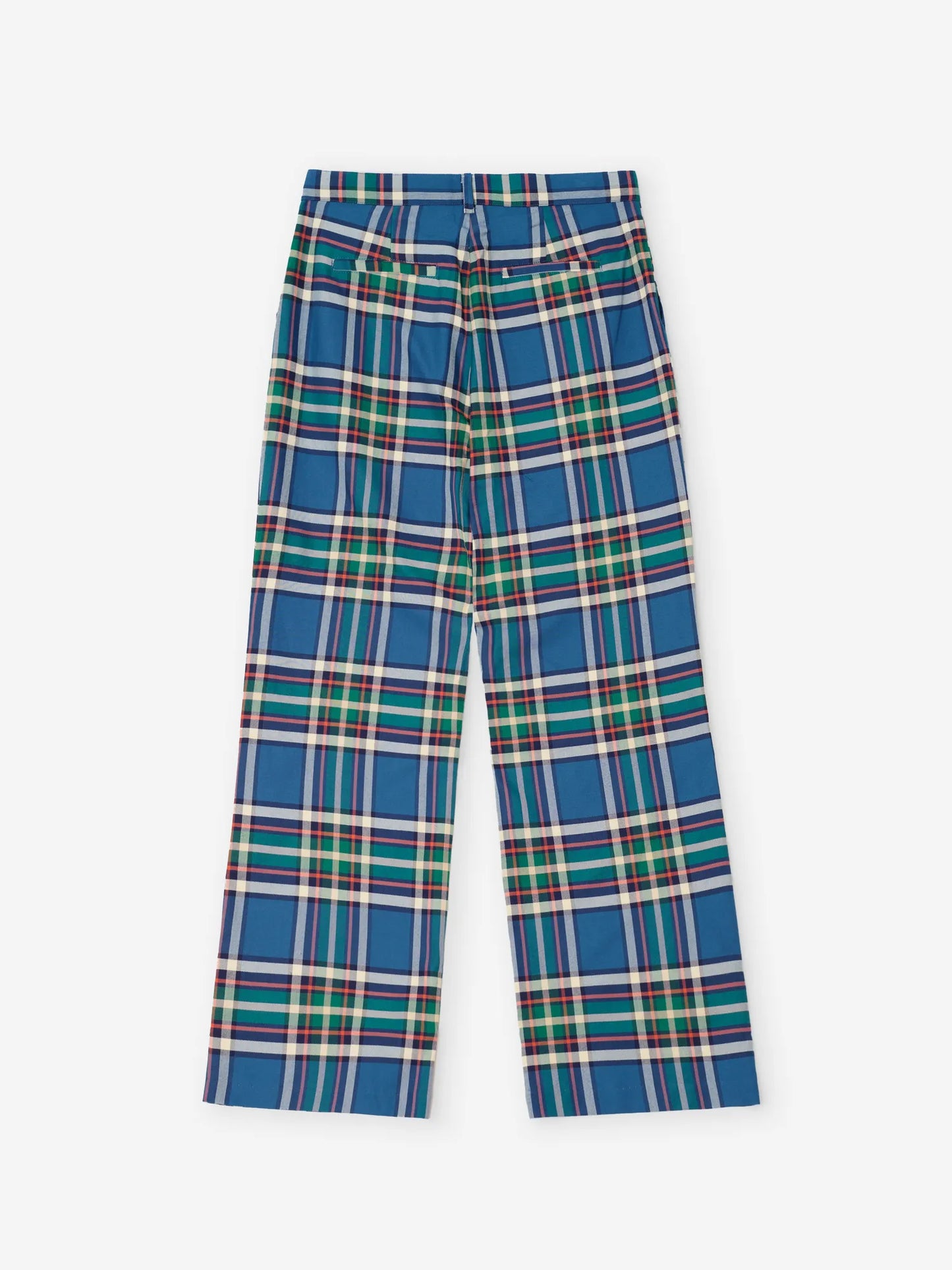Tartan flannel pleated pants