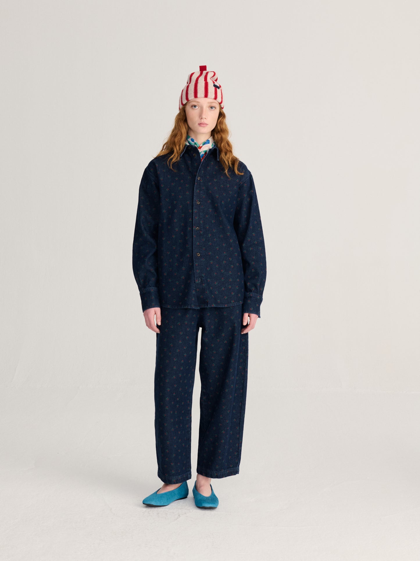 Swamp Whirl all over denim cocoon pants