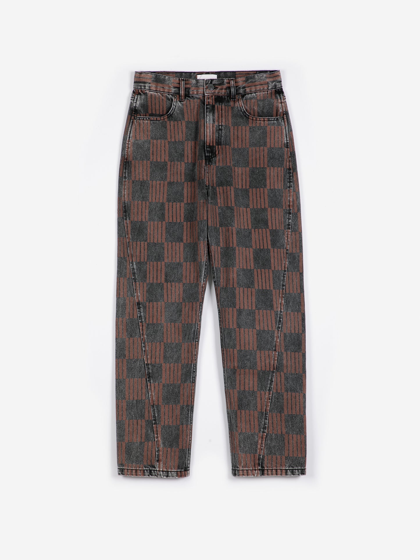 Almost Moiré all over mom fit jeans