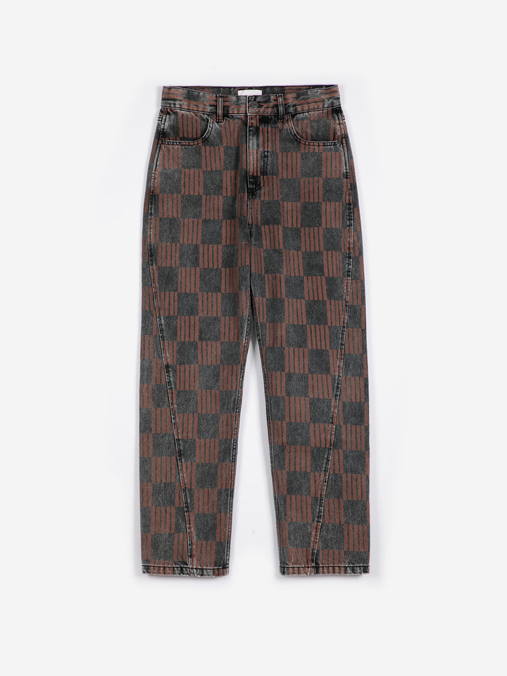 Almost Moiré all over mom fit jeans