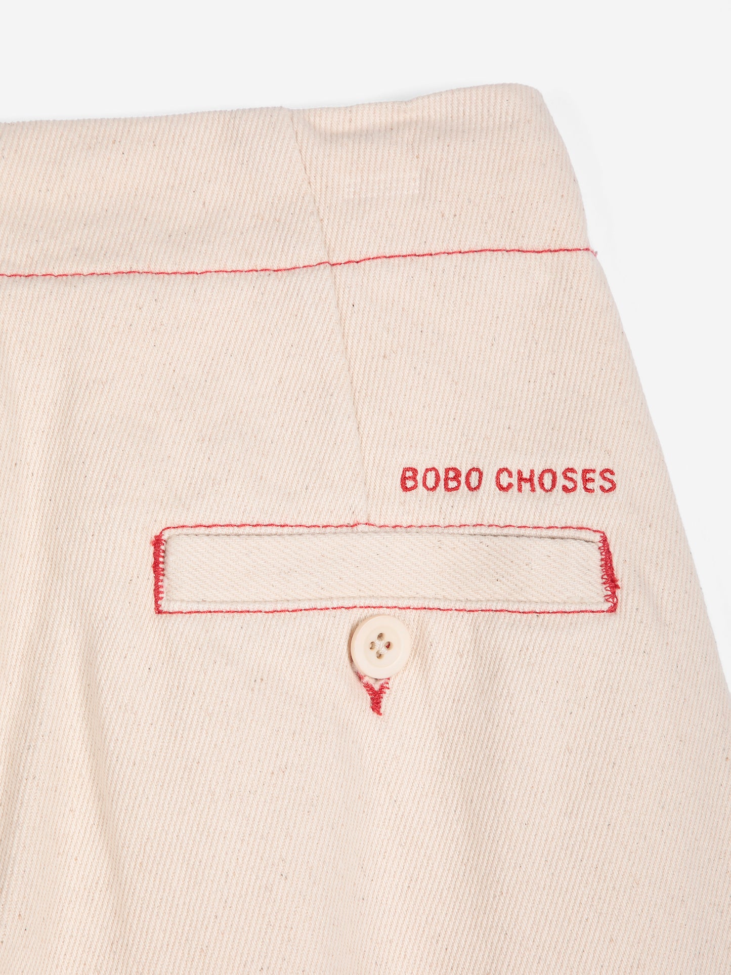 Barrelhose mit Falten aus Twill in Naturweiß