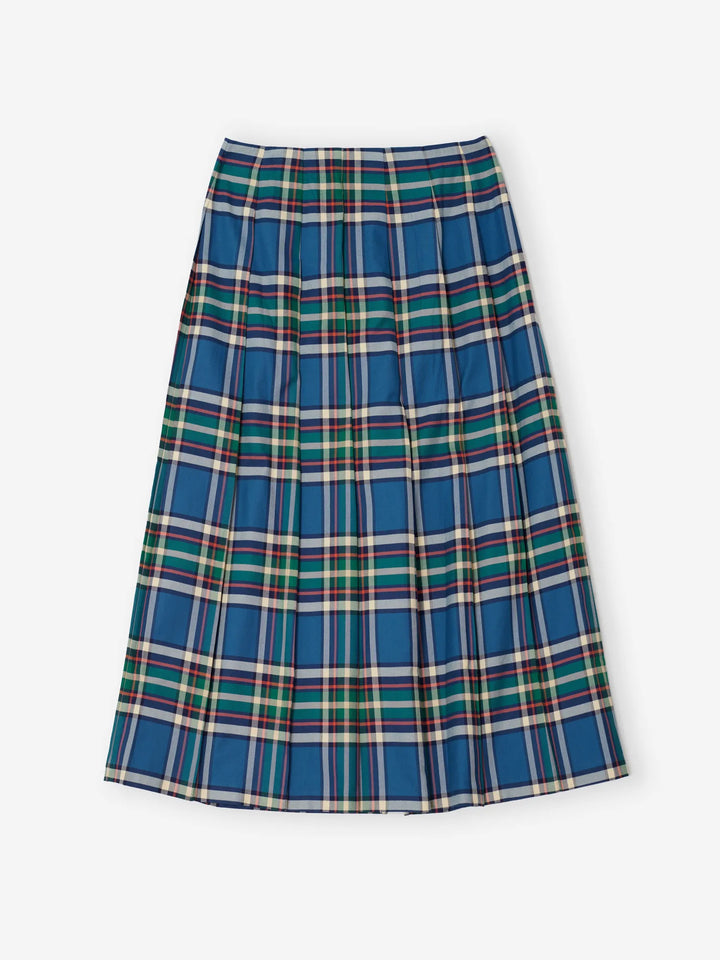 Tartan flannel pleated skirt