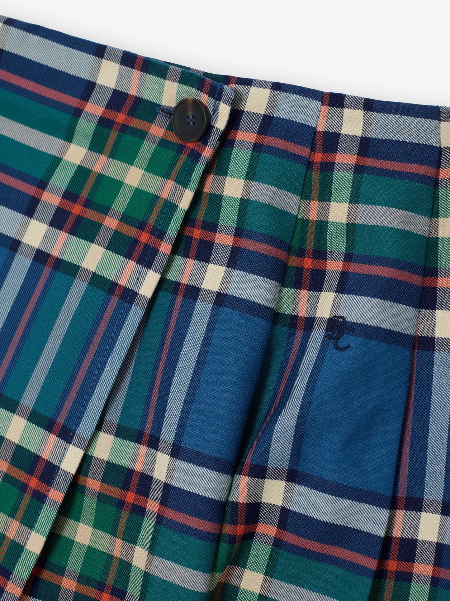 Tartan flannel pleated skirt