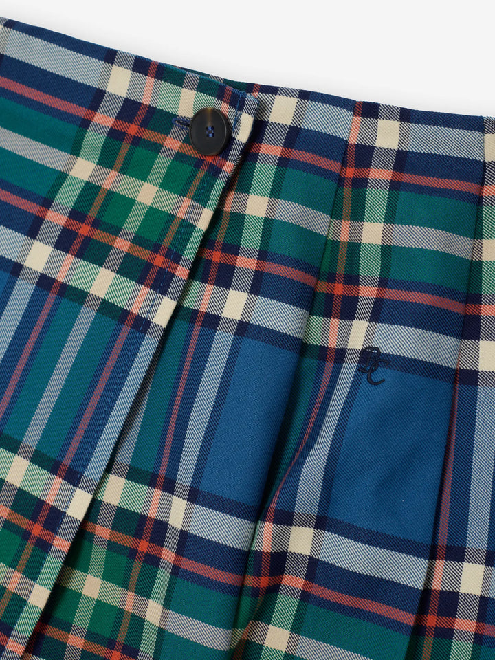 Tartan flannel pleated skirt