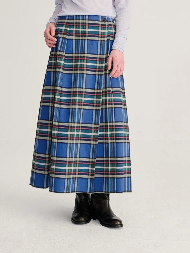 Tartan flannel pleated skirt