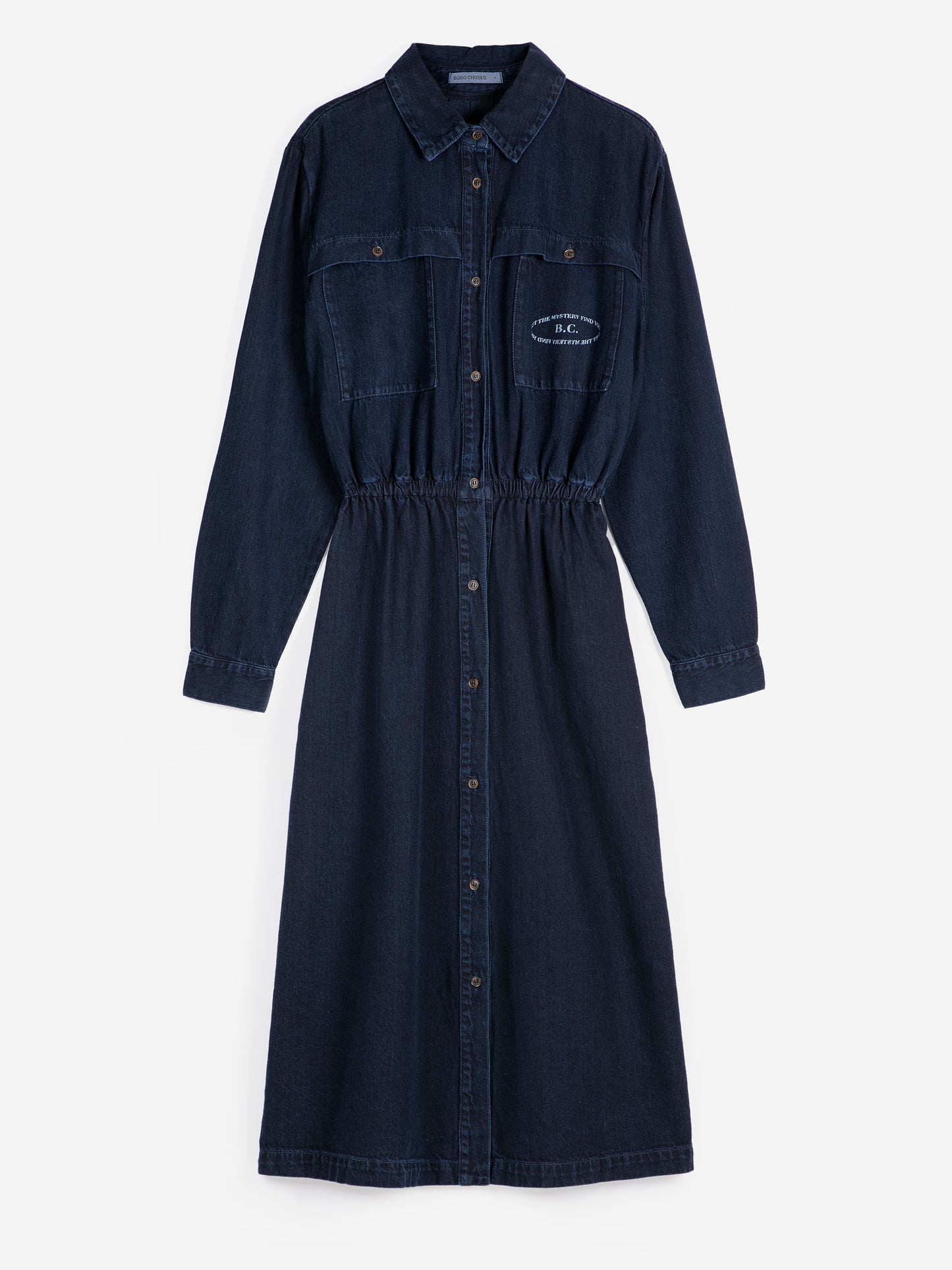 Washed light denim dress