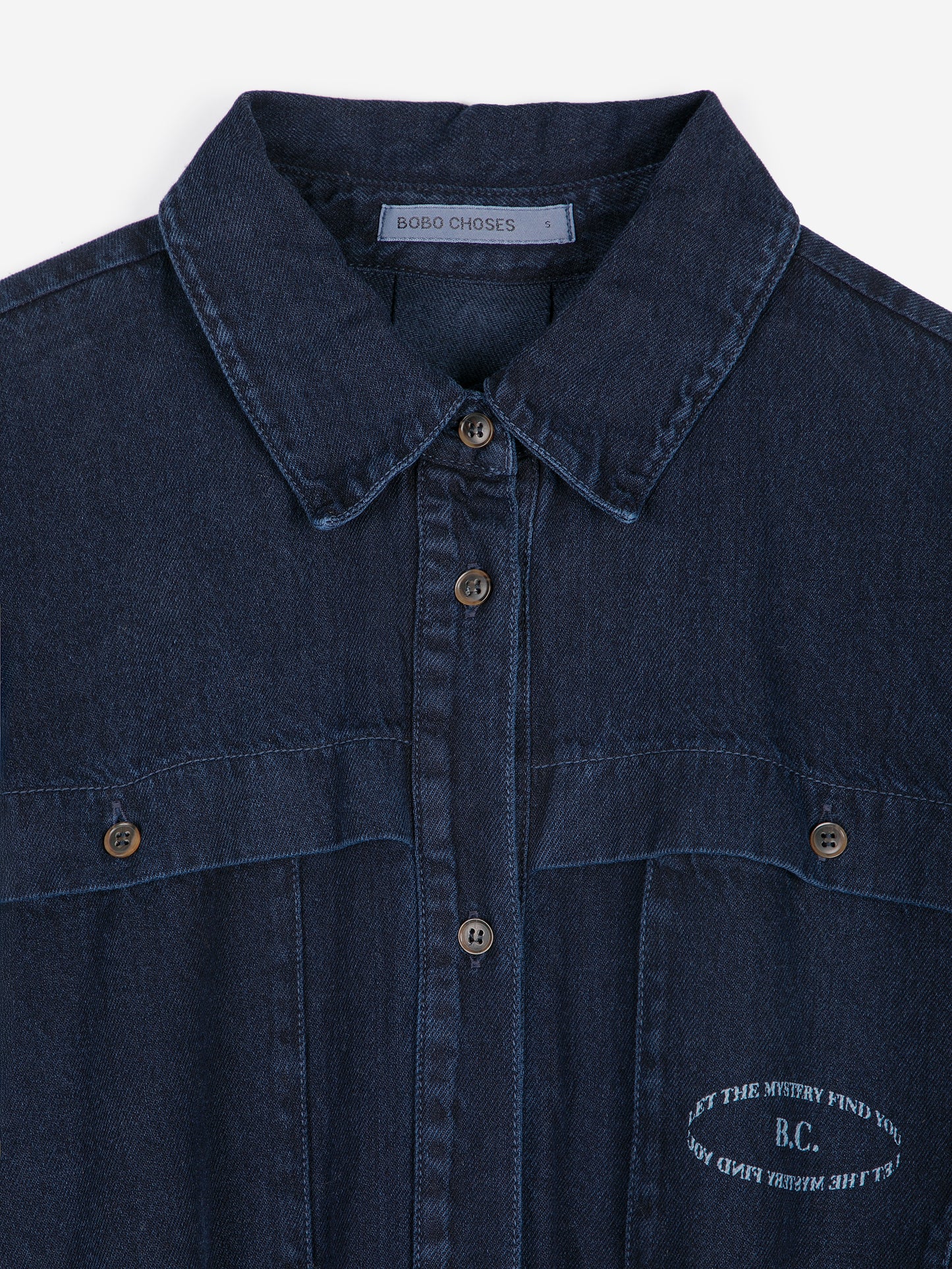 Washed light denim dress