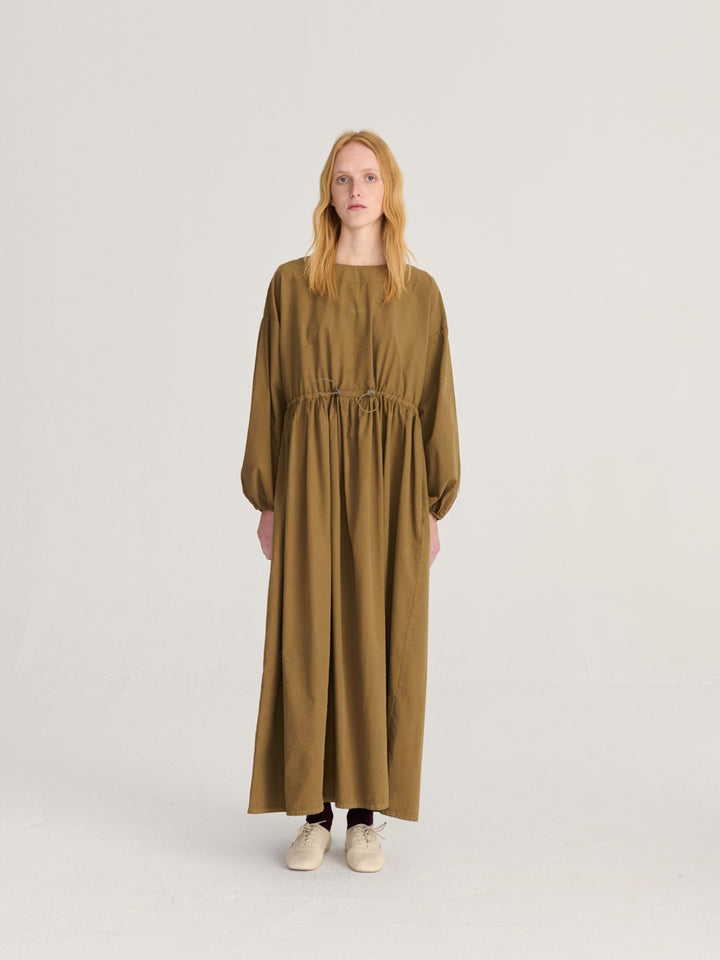 Poplin elastic waist dress