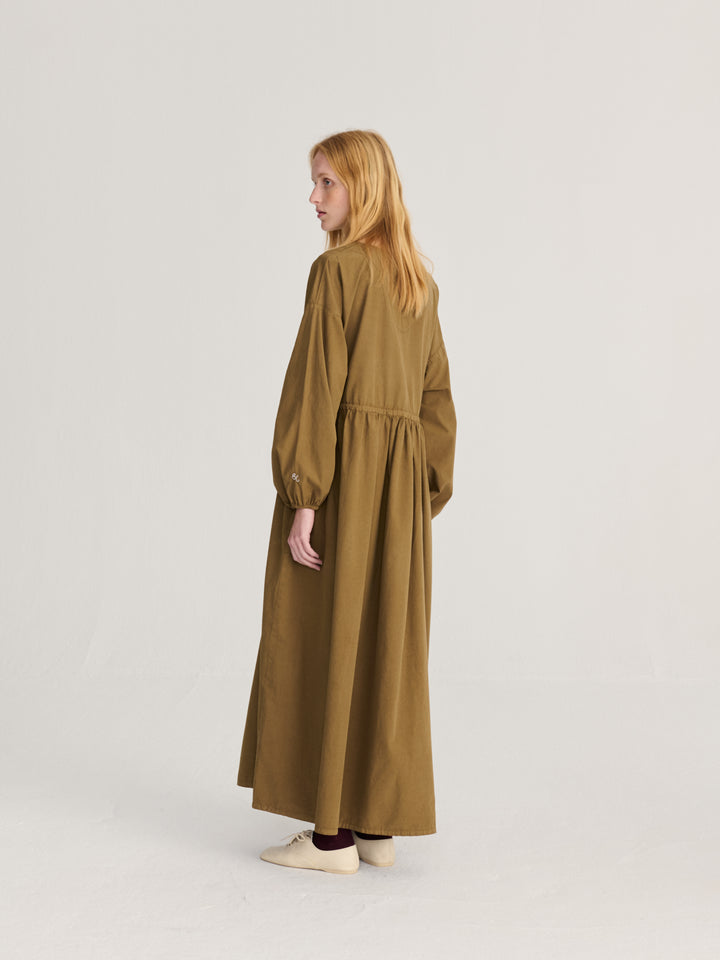 Poplin elastic waist dress