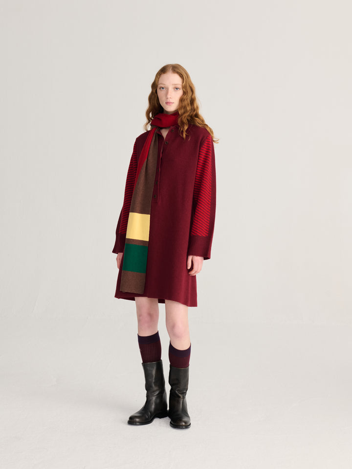 Polo wool blend knitted short dress