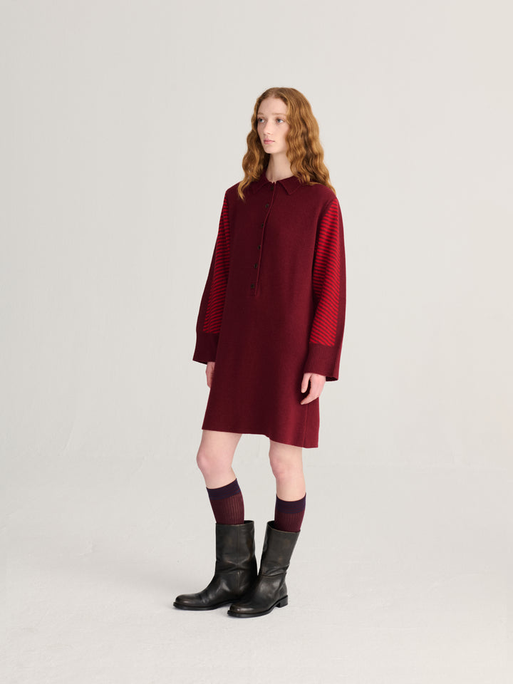 Polo wool blend knitted short dress
