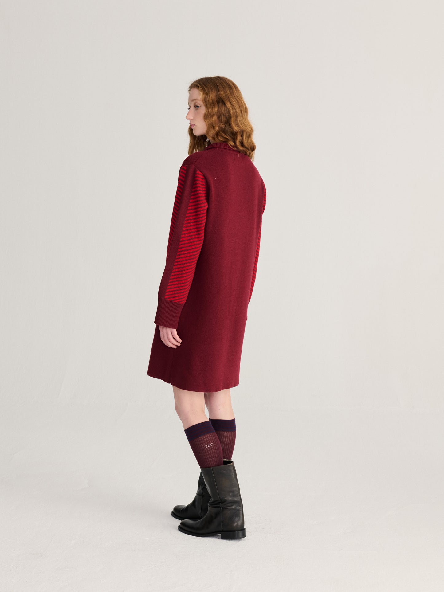 Polo wool blend knitted short dress