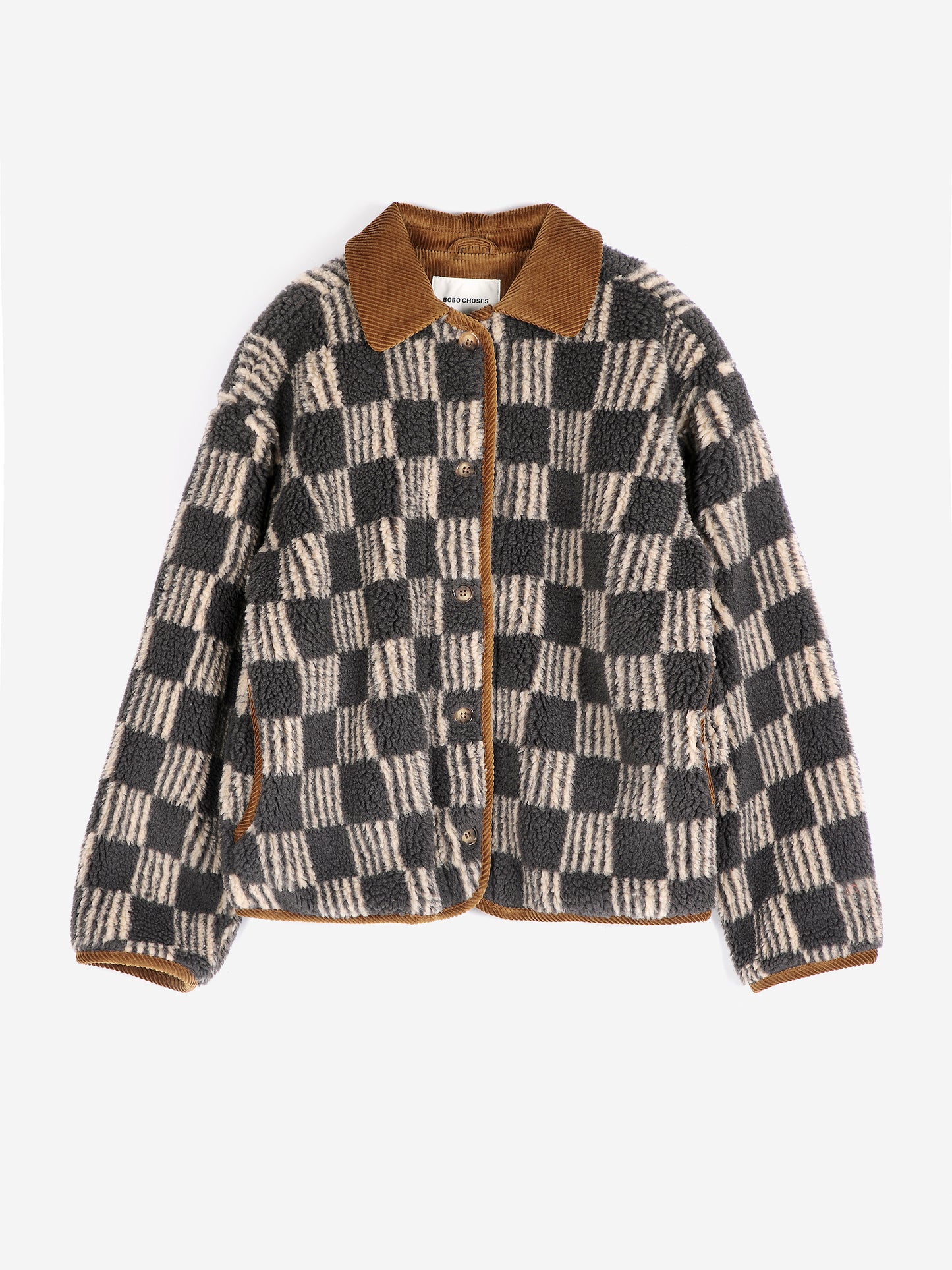 Almost Moiré all over sherpa jacket