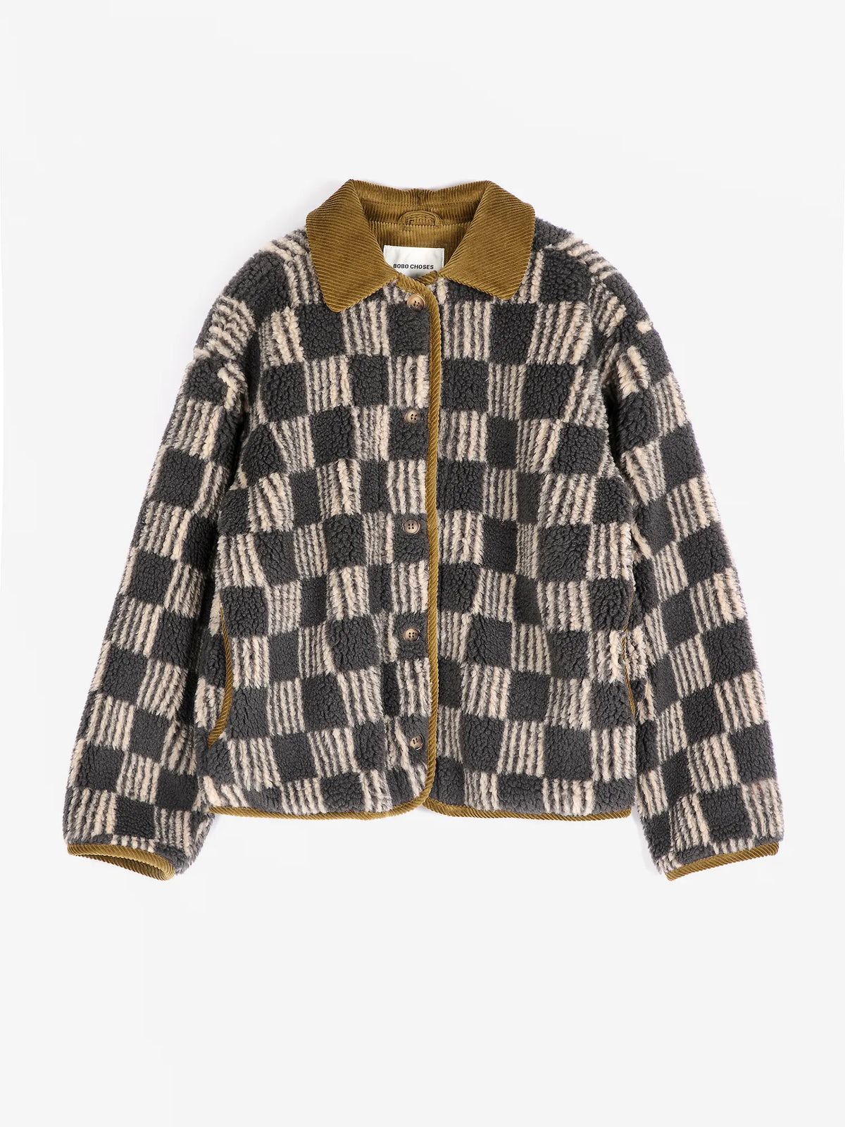 Almost Moiré all over sherpa jacket
