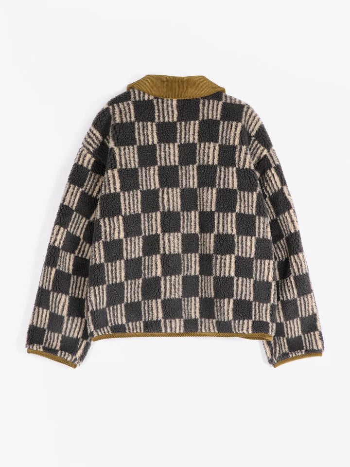 Almost Moiré all over sherpa jacket