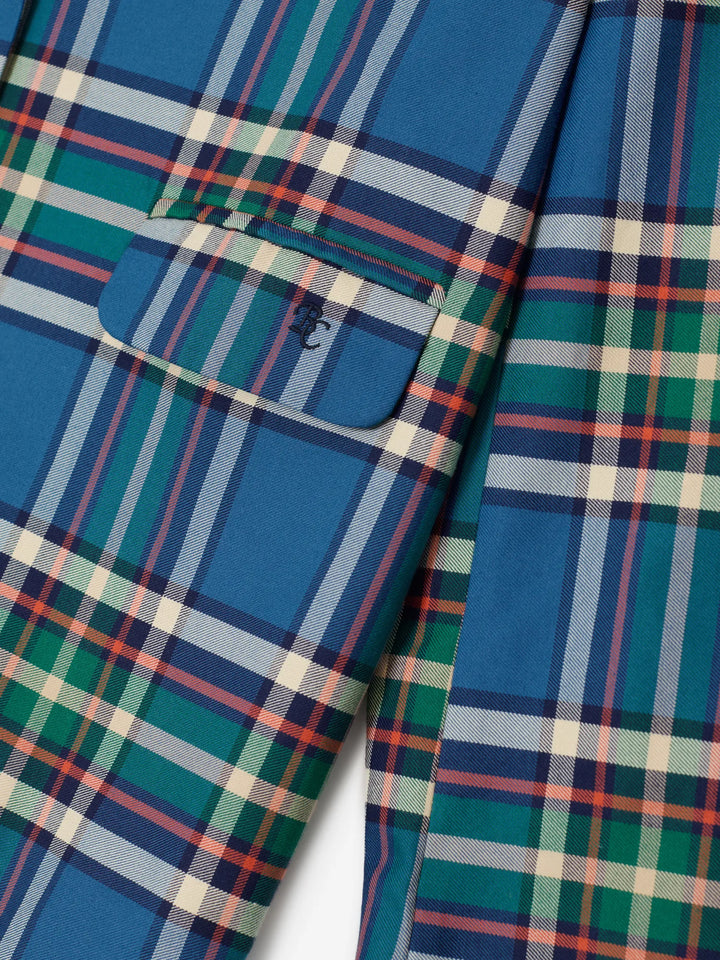 Tartan flannel cotton blazer