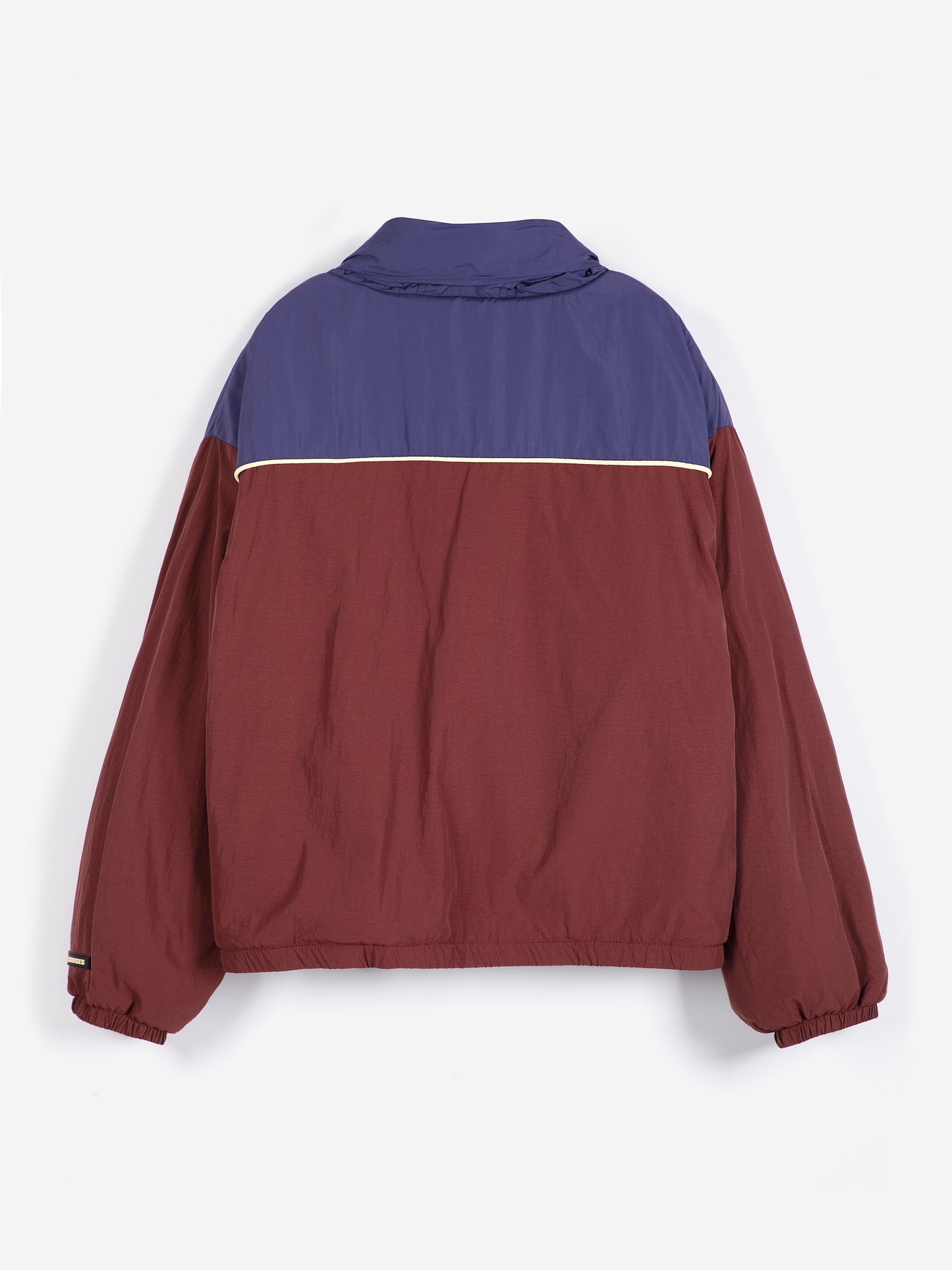 Color block nylon sherpa puffer