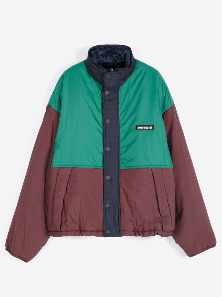 Reversible nylon cozy sherpa