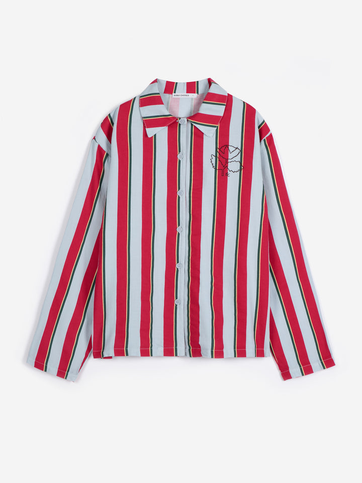 Striped all over fluid flannel sleepwear set