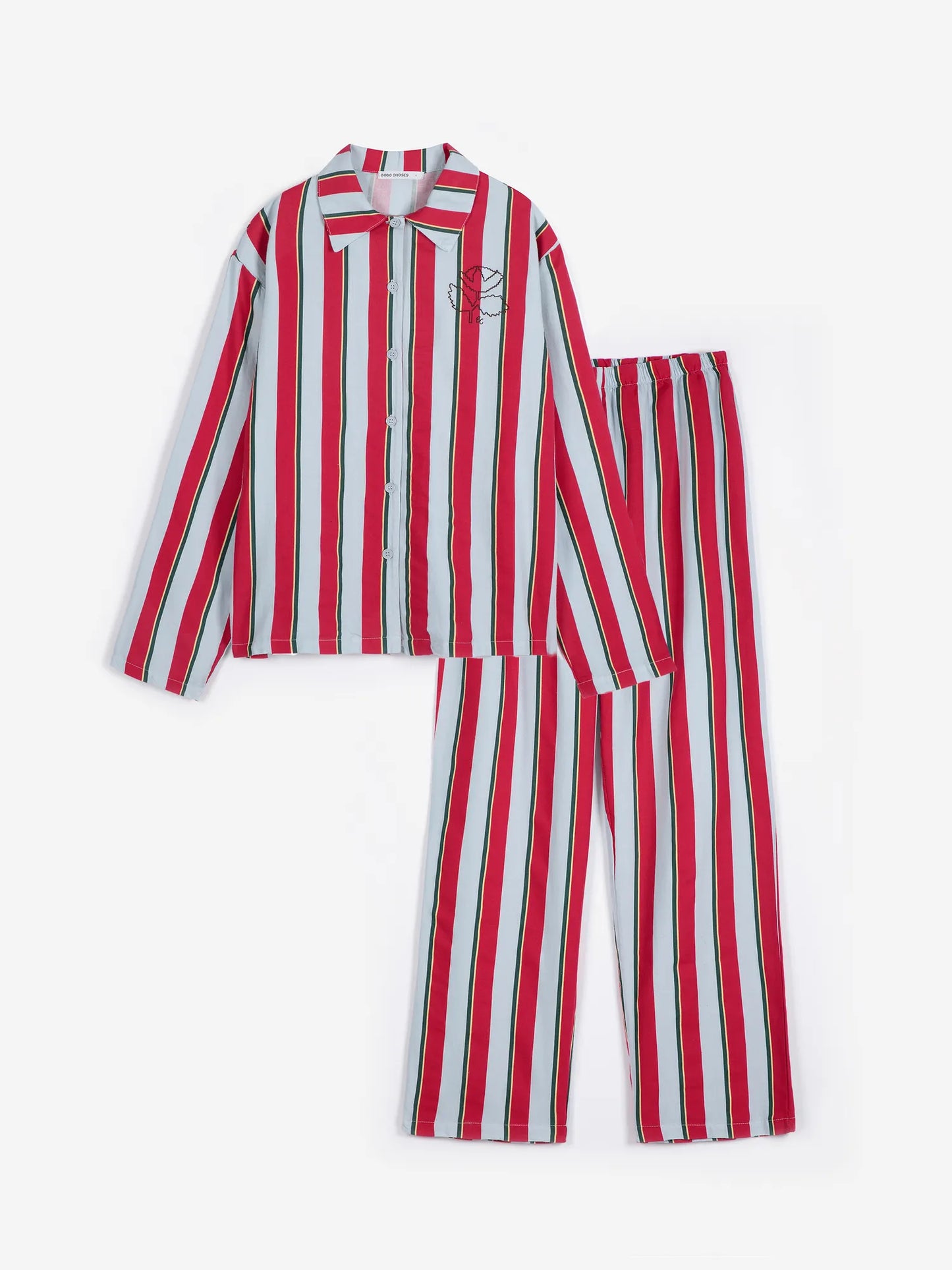 Striped all over fluid flannel sleepwear set