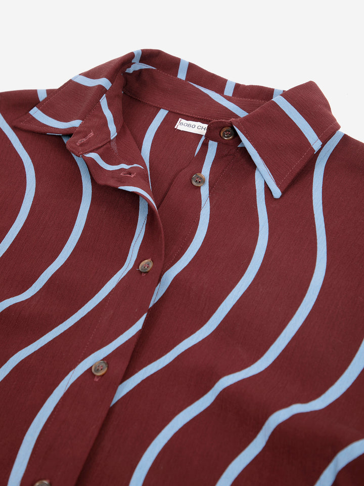 Psicodelic Stripes all over fluid shirt