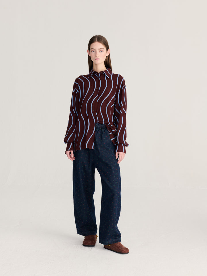 Psicodelic Stripes all over fluid shirt