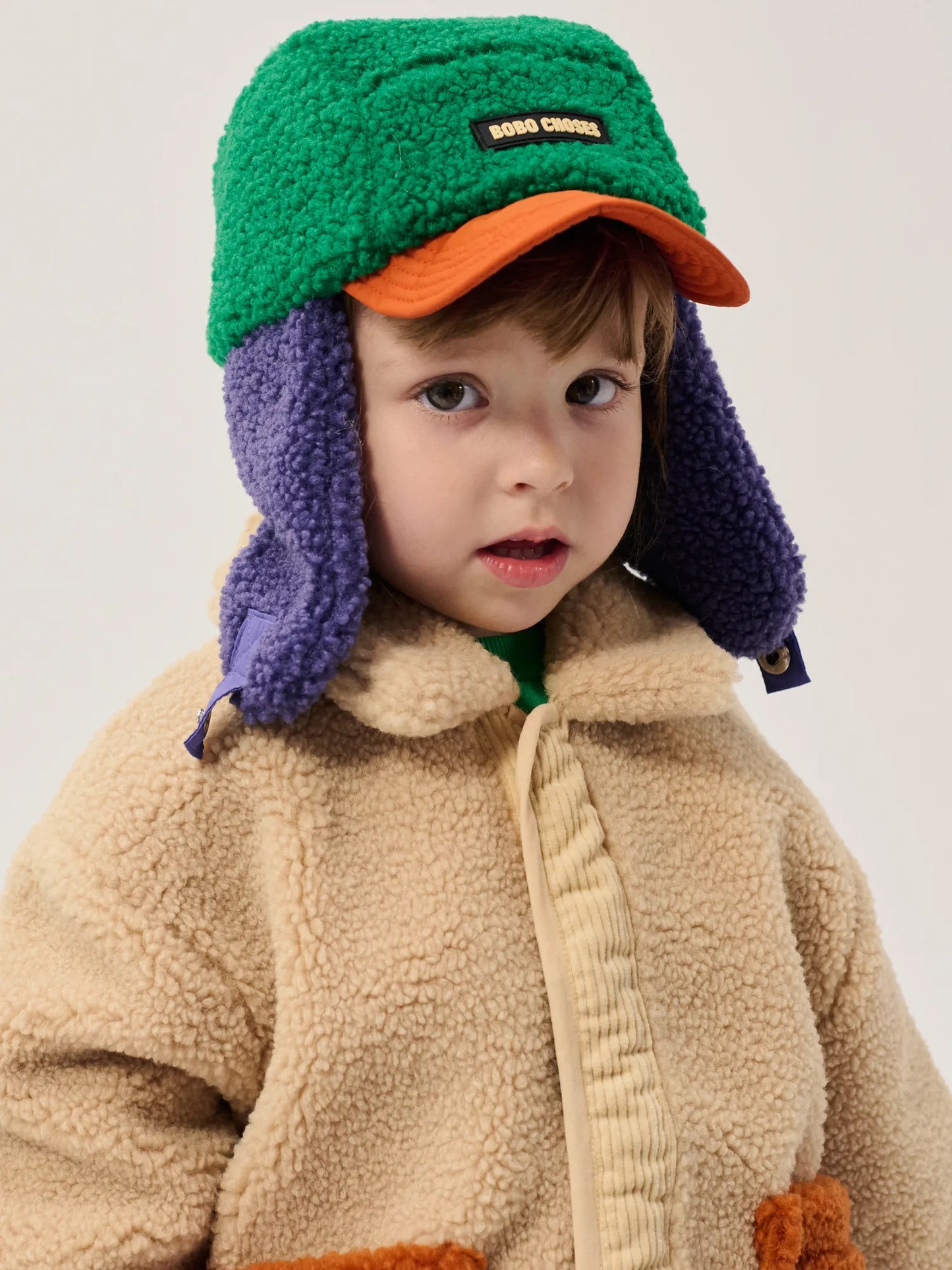 Bobo Choses color block sheepskin chapka