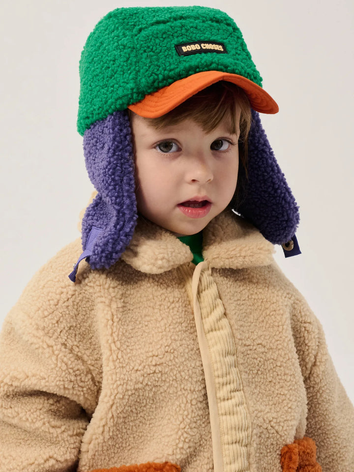 Bobo Choses color block sheepskin chapka
