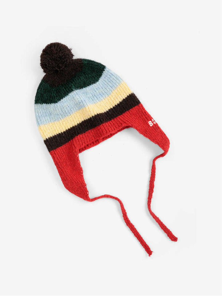 Striped knitted beanie