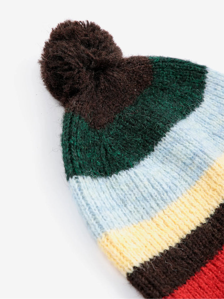 Striped knitted beanie