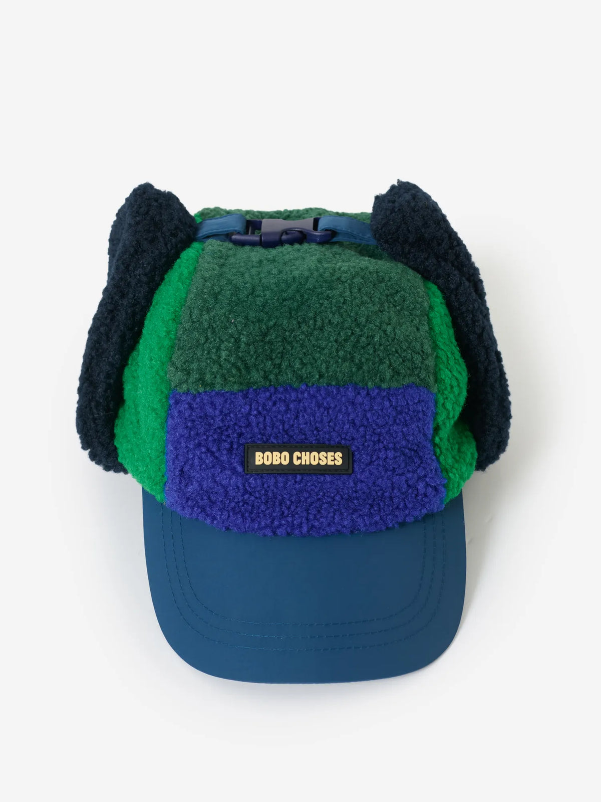 Bobo Choses 파란색 color block 양가죽 샤프카 모자
