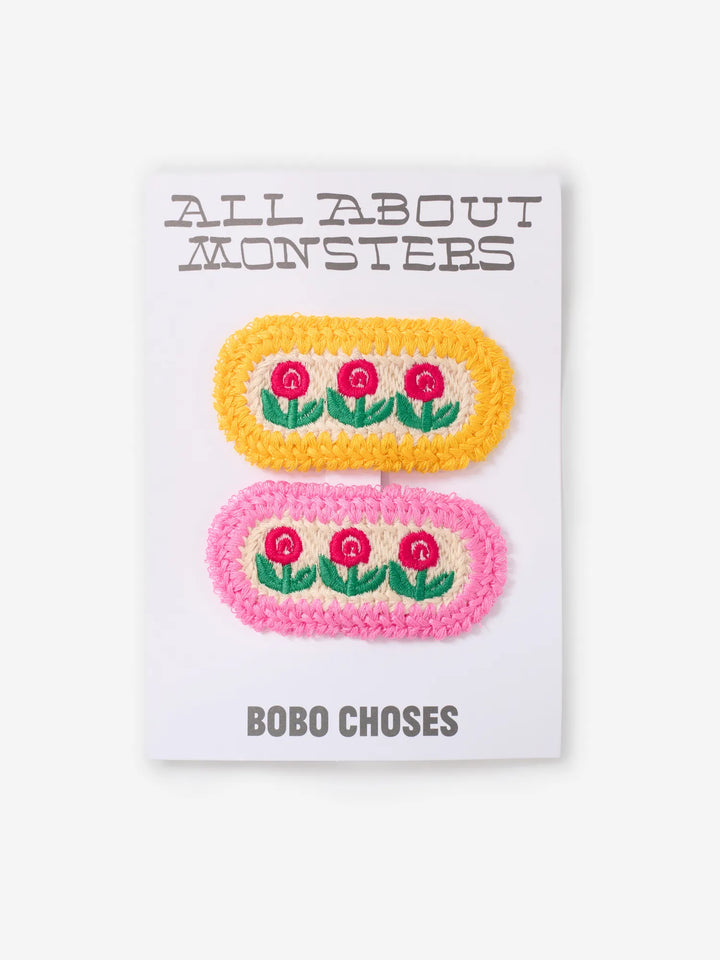 Stamp Bloom knit hairclips