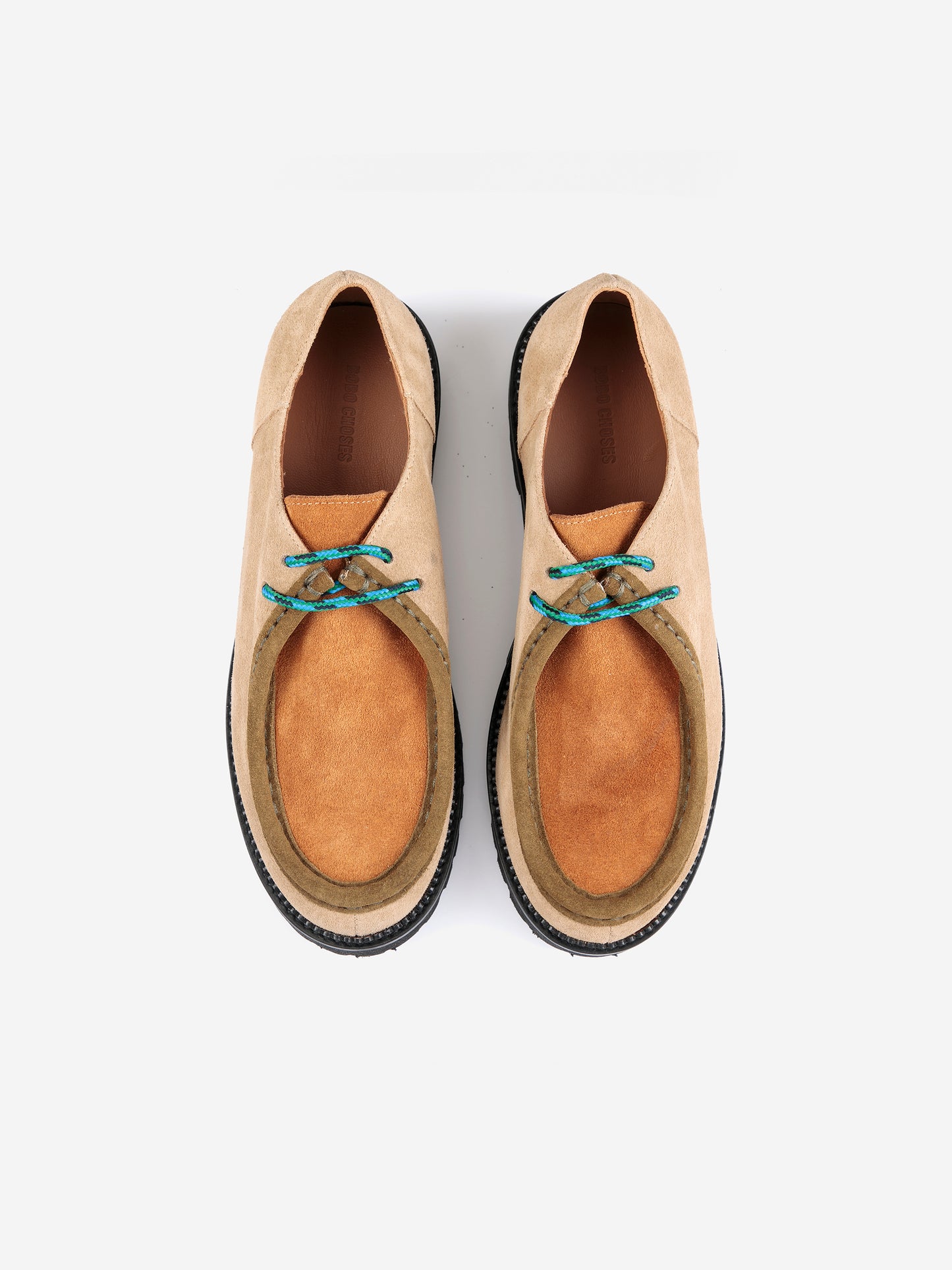 Color block suede wallabee shoes