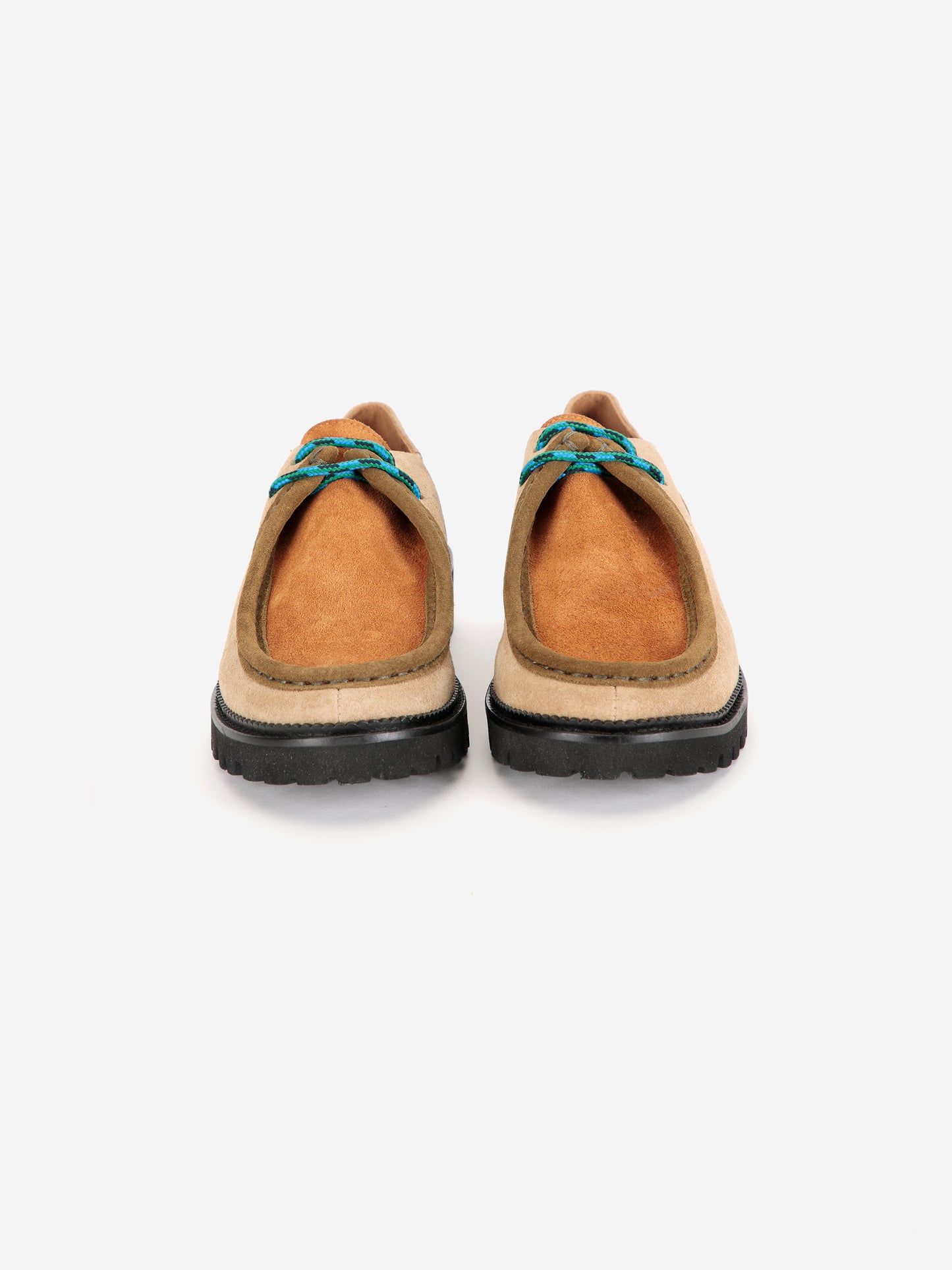 Color block suede wallabee shoes