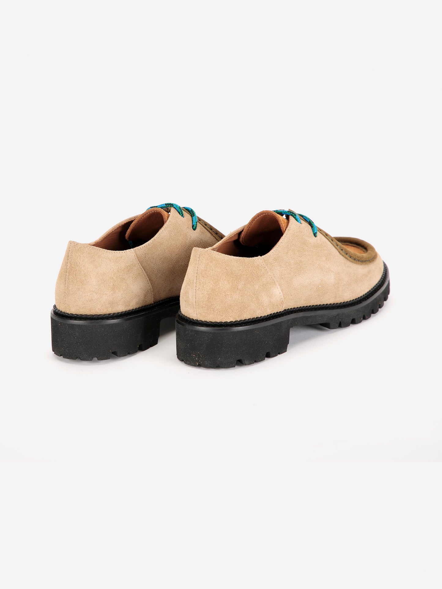 Color block suede wallabee shoes