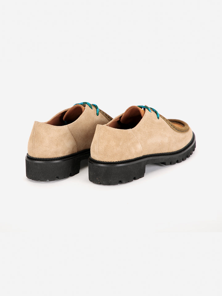 Color block suede wallabee shoes