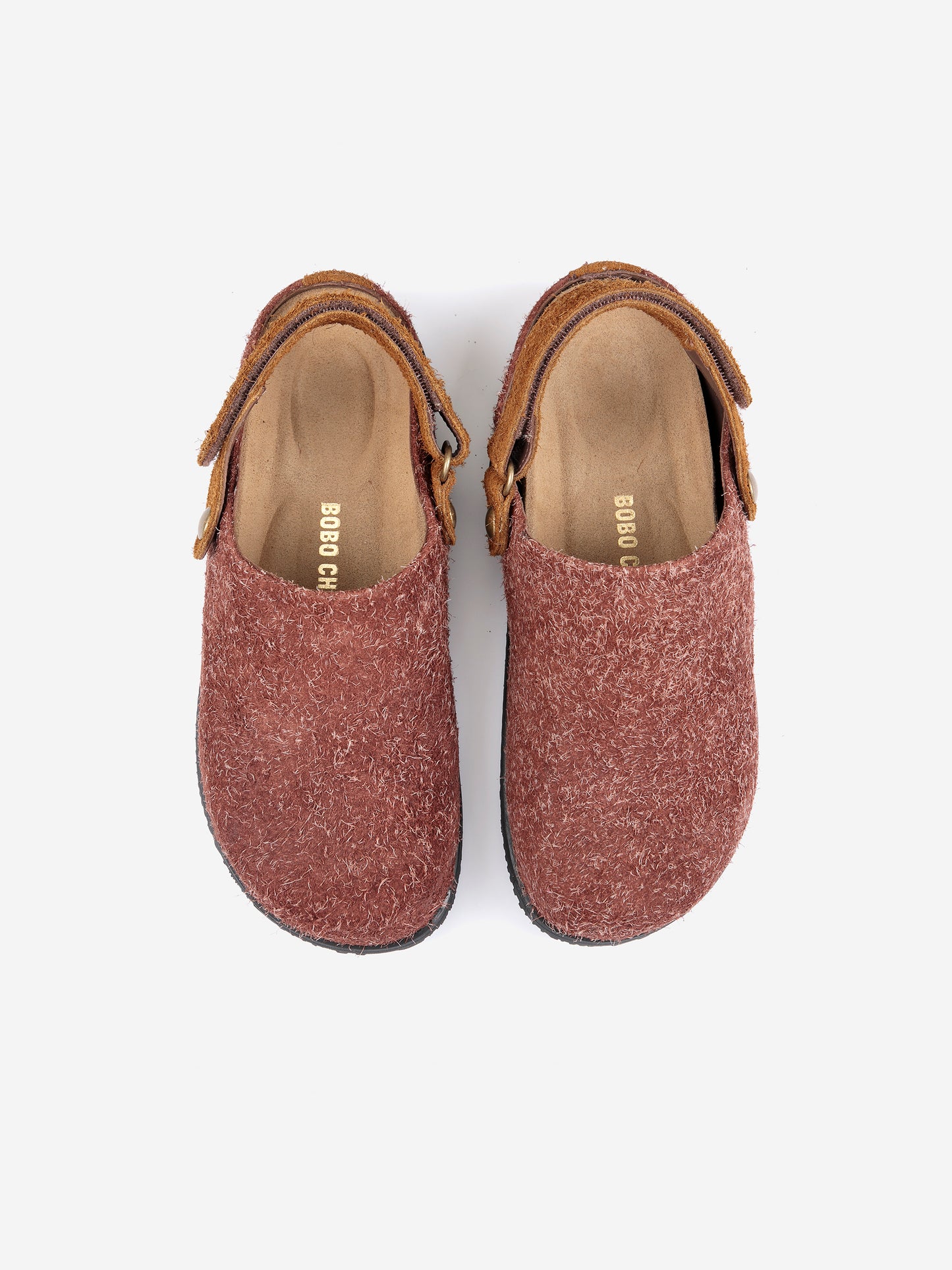 Garden furry leather clogs