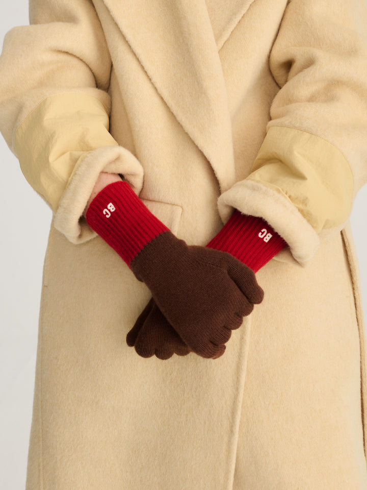 Merino wool knitted gloves