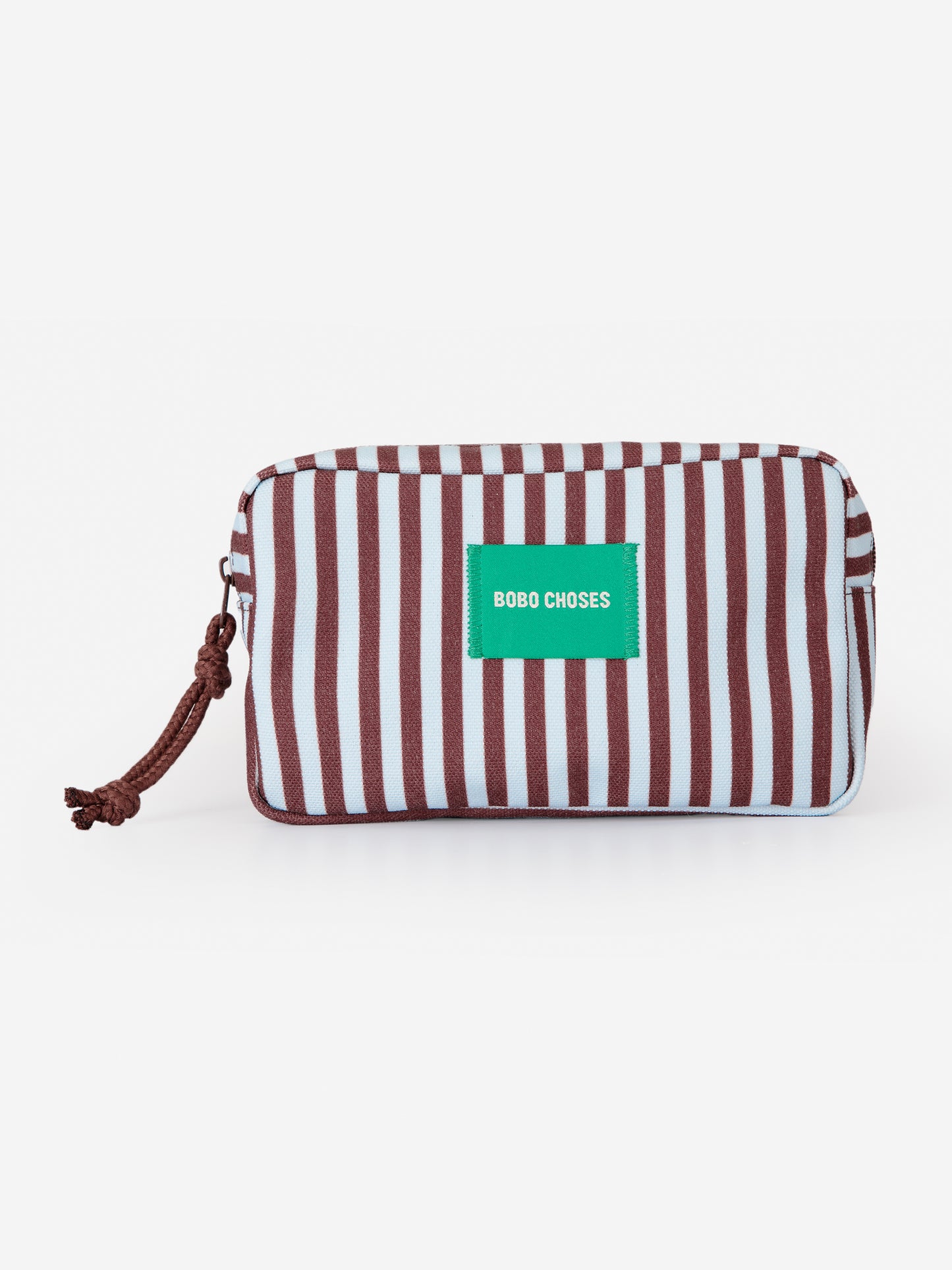 Striped canvas pouch