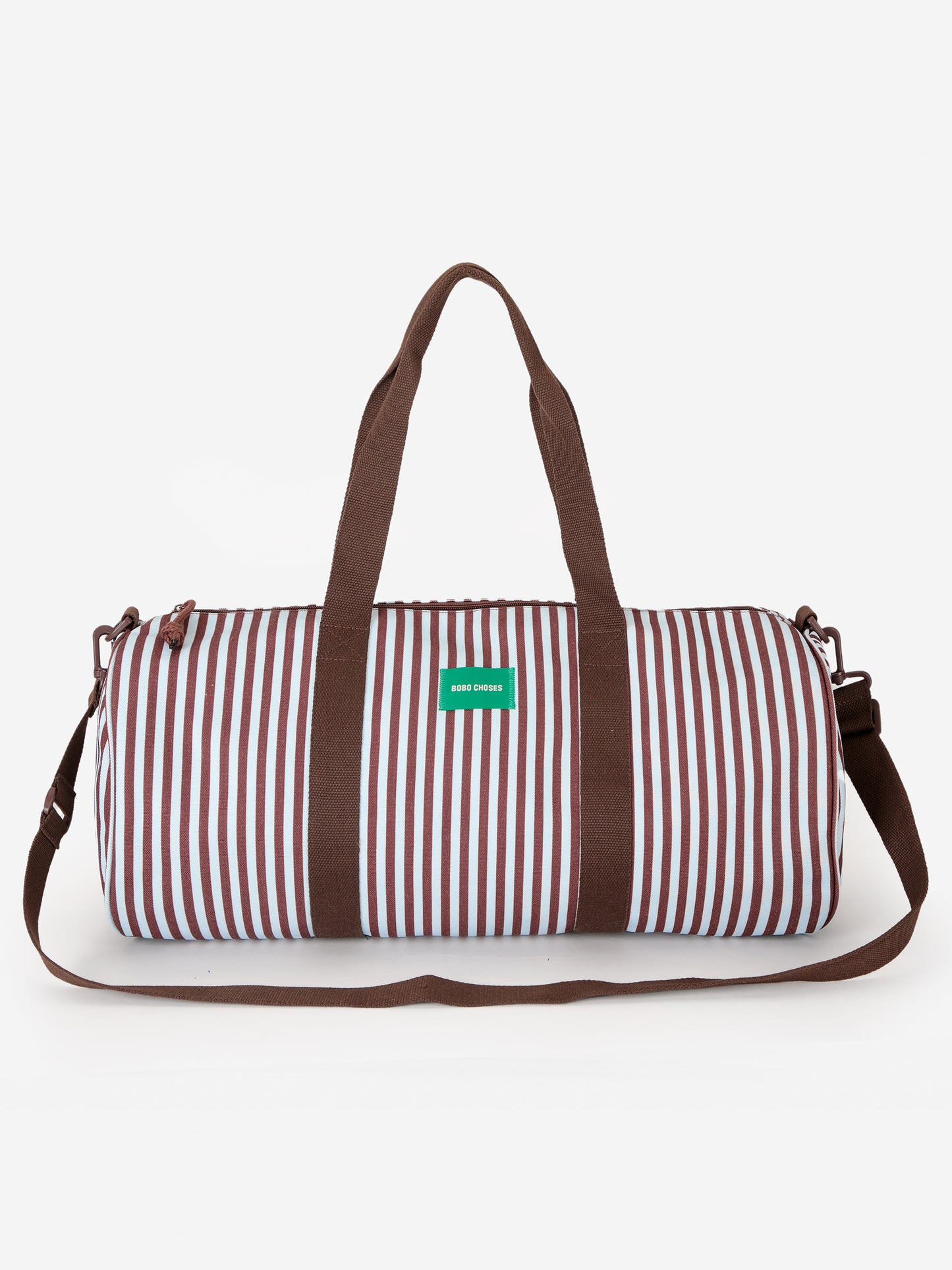 Striped canvas gym bag