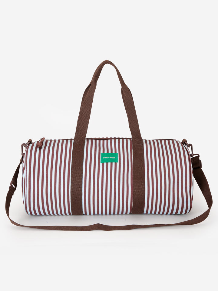 Striped canvas gym bag