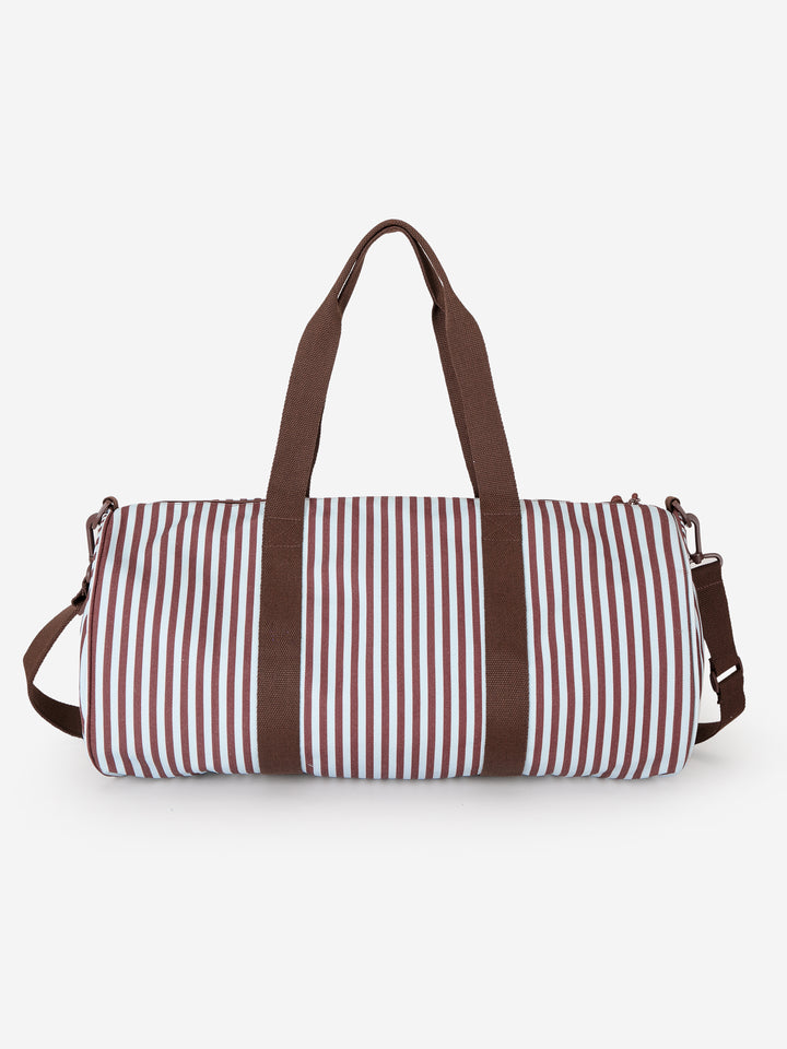 Striped canvas gym bag